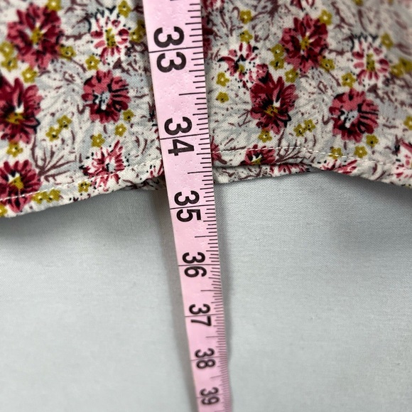 Entro Mini Dress Womens Large Ditsy Floral Puff Sleeve Gathered Cottage Core - Picture 9 of 13
